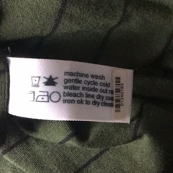 Three Dots Side Slit Kelley Green Striped Maxi Dress Size Medium - Picture 4 of 7